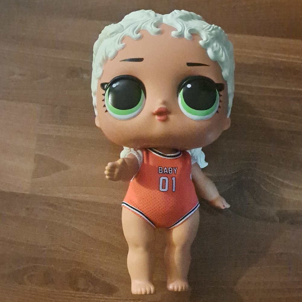 LOL Mega Surprise Blonde Baby Doll in Orange Jersey